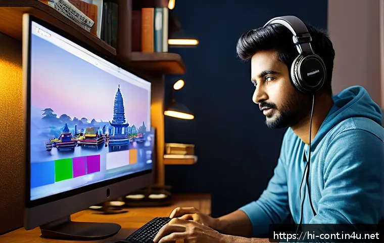 아프리카TV 방송 시작하는 법 - A detailed, vibrant streaming setup in a cozy room designed for a Hindi-speaking content creator pre...